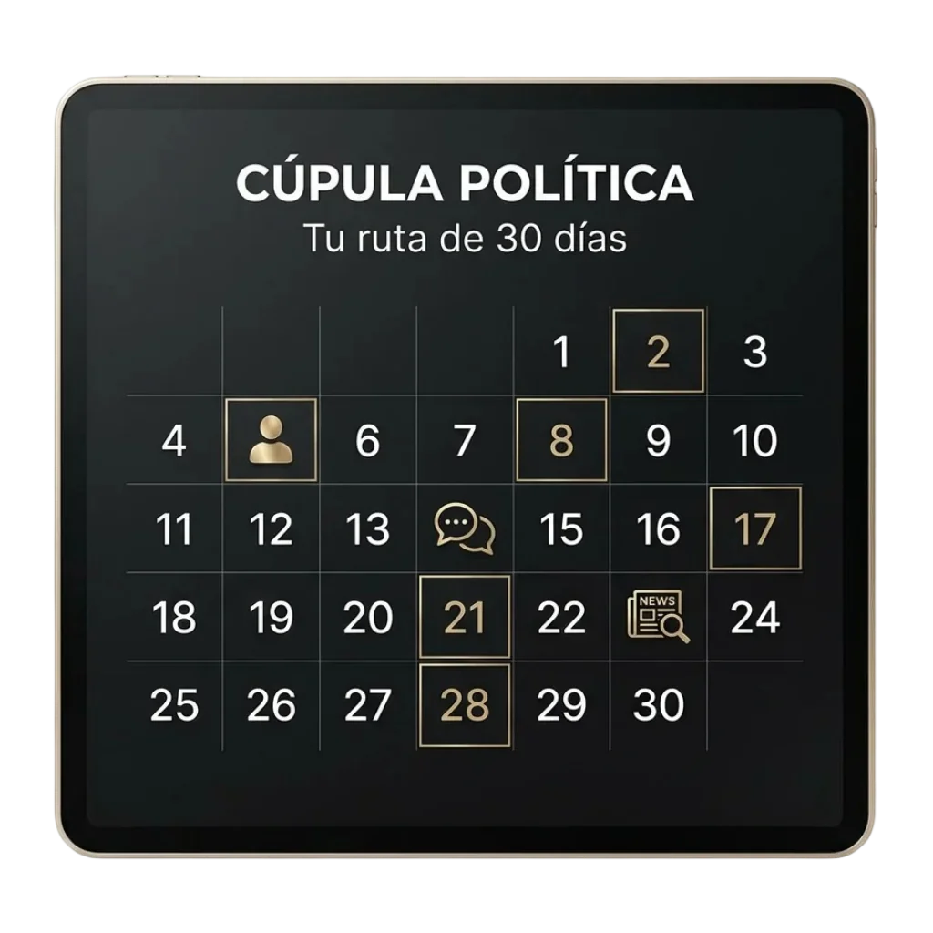 Tablet con la ruta de 30 días de Cúpula Política