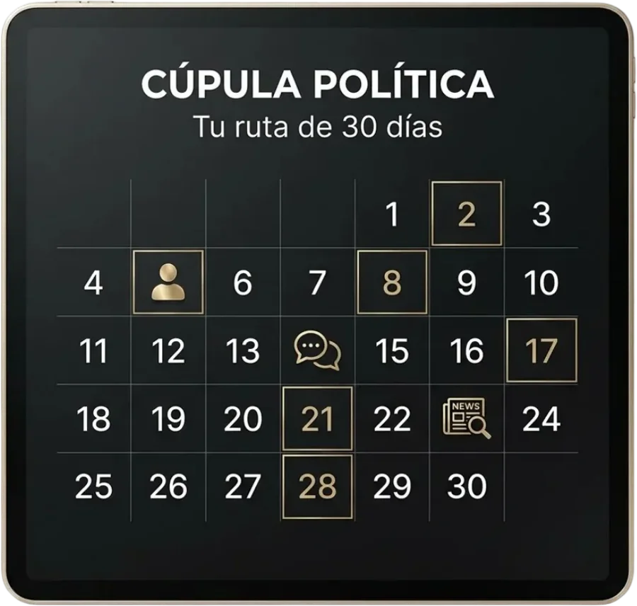 Tablet con el calendario de 30 días de la Cúpula Política
