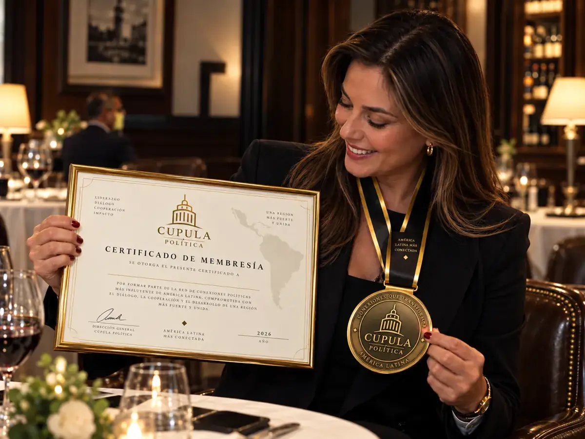 Miembro fundadora con su certificado de la Cúpula Política